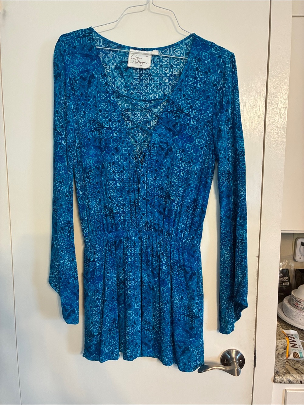 Short casual beautiful blue dress